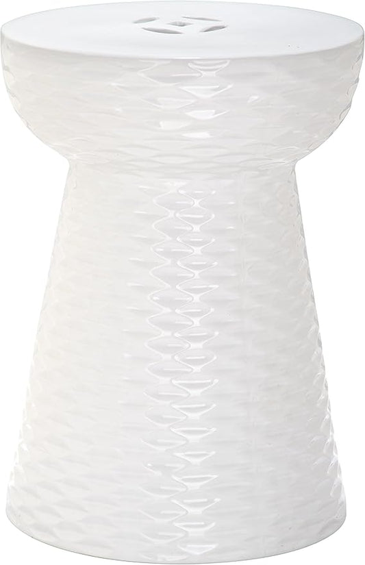 Safavieh Daphne Glazed Ceramic Decorative Garden Stool, White
