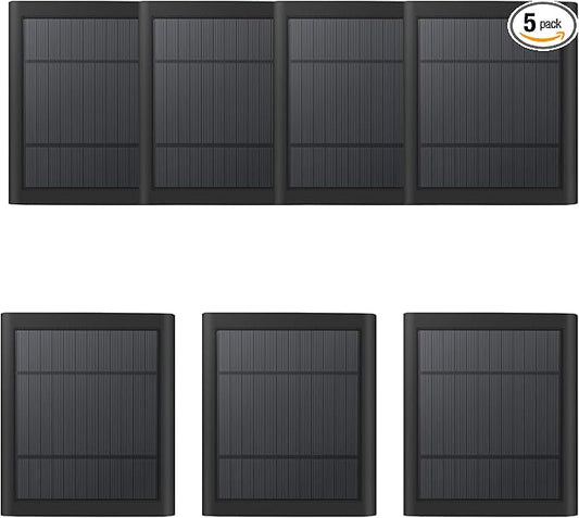 USB-C to Ring Barrel Plug 7Pack 4W Solar Charger for Ringing Spotlight & Stick Up Outdoor Cam, Black, High Efficiency, 10FT/3M Long Cable with IP65 dustproof and Waterproof