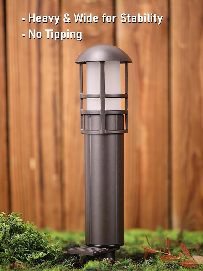 LEONLITE 8-Pack Low Voltage Landscape Lights Pathway, 3W 12V LED Path Lights, CRI90+, IP65 Waterproof Walkway Light, ETL Listed, Oil Rubbed Bronze Aluminum Housing, 3000K Warm White