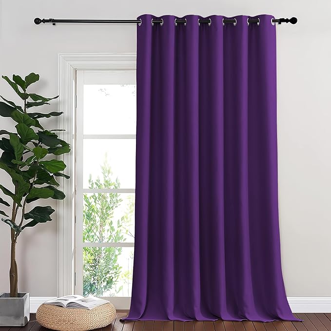 NICETOWN Blackout Curtains & Drapes - Privacy Thermal Efficiency Backdrop Curtains for Bedroom Room Divider Living Room Patio Sliding Glass Door, Wide 80 x Long 144 inch, Royal Purple, 1 Panel