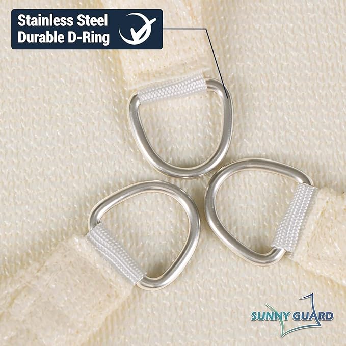 SUNNY GUARD Custom Size 11'x14' Rectangle Butter Cream UV Block Sunshade for Backyard Yard Deck Patio Garden Outdoor Activities and Facility(Customized)