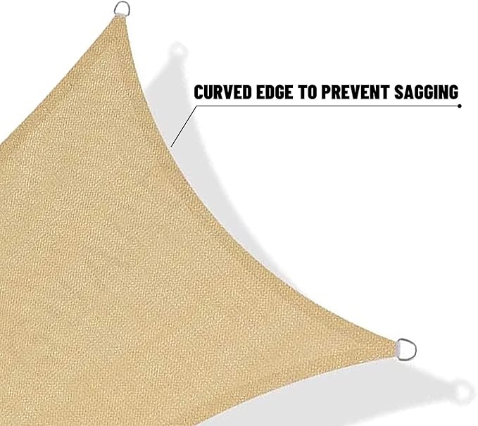 SUNNY GUARD Sun Shade Sail 8' x 8' Rectangle Sand UV Block Sunshade for Backyard Yard Deck Patio Garden Outdoor Activities and Facility(We Make Custom Size)