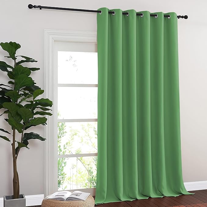 NICETOWN Blackout Curtains & Drapes - Privacy Thermal Efficiency Backdrop Curtains for Bedroom Room Divider Living Room Patio Sliding Glass Door, Wide 80 x Long 144 inch, Froest Green, 1 Panel