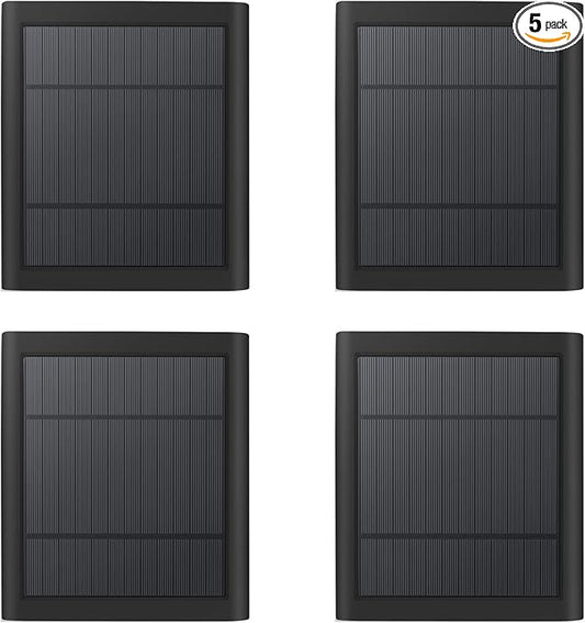 USB-C to Ring Barrel Plug 4Pack 4W Solar Charger for Ringing Spotlight & Stick Up Outdoor Cam, Black, High Efficiency, 10FT/3M Long Cable with IP65 dustproof and Waterproof