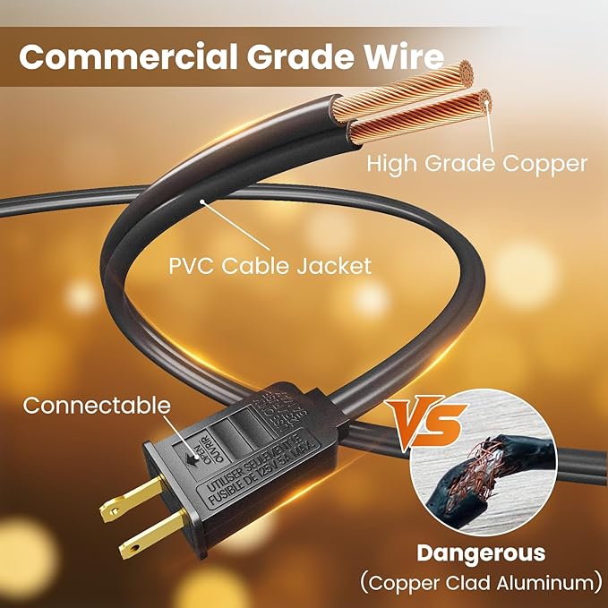 RTTY Classic 300FT Modular Professional Outdoor String Lights System with 111 G40 Bulbs (3x100FT) - Configure for Estate Borders, Multi-Area Event Sites, Commercial Corridors & Permanent Installations