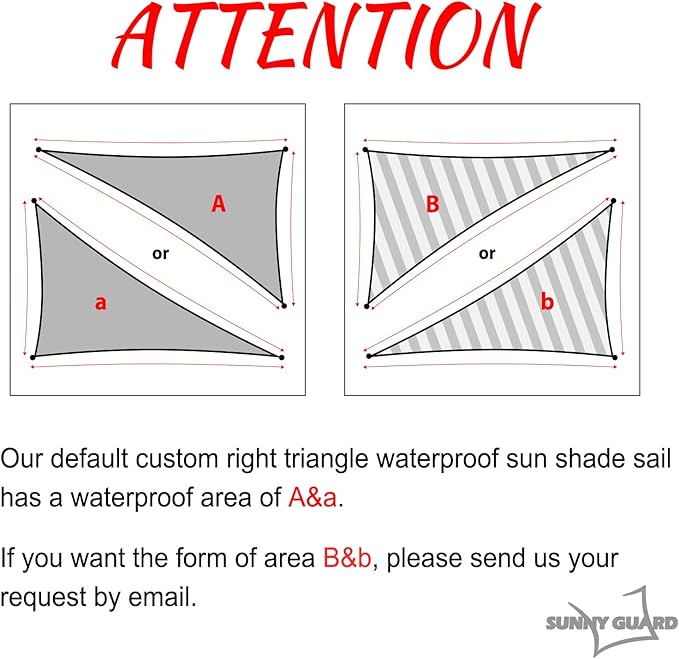 SUNNY GUARD Waterproof Sun Shade Sail 6'x10'x11.7' White Right Triangle UV Block Sunshade for Backyard Yard Deck Patio Garden Outdoor Activities and Facility(Customized)