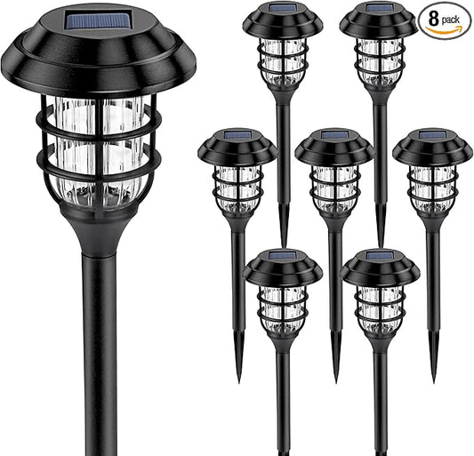 SOLPEX Solar Lights for Outside, Solar Outdoor Pathway Garden Lights Waterproof, Solar Powered Landscape Lighting for Yard, Garden, Pathway, Patio, Porch, Walkway, Driveway, 8 Pack(Cold White)