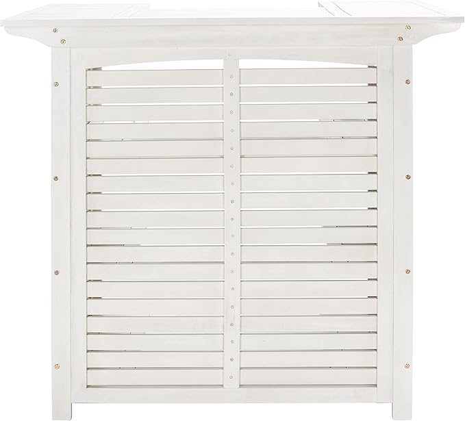 SAFAVIEH Outdoor Collection Monterey White Wash 3-Shelf Patio Bar Table