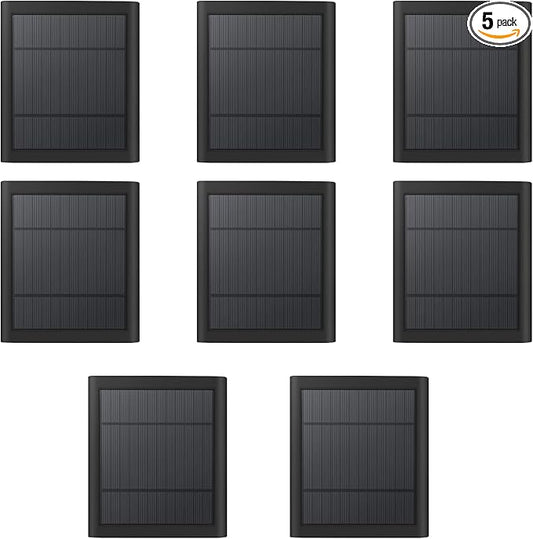 USB-C to Ring Barrel Plug 8Pack 4W Solar Charger for Ringing Spotlight & Stick Up Outdoor Cam, Black, High Efficiency, 10FT/3M Long Cable with IP65 dustproof and Waterproof
