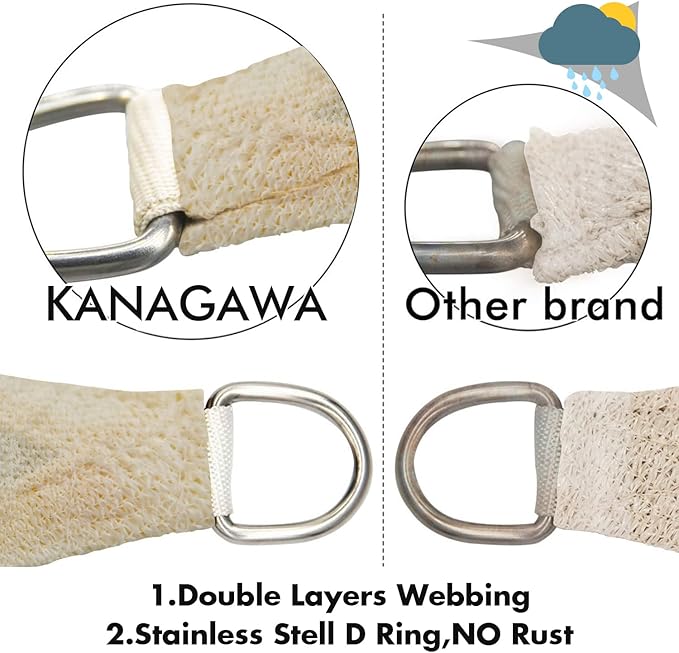 KANAGAWA 10'X18' Cream Custom Size Sun Shade Sail Rectangle UV Block Canopy Cover for Patio Backyard Lawn Garden Outdoor (Customized Available)