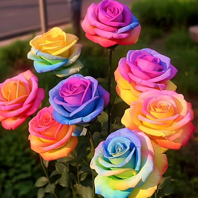 40+ Exotic Rainbow Rose Seeds for Planting Hybrid Rare Rose Seeds Perennial Shrub Garden Yard Potted Decoration