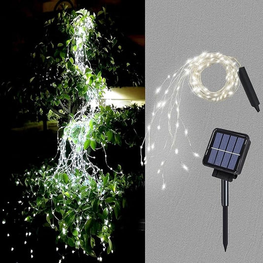 ZNYCYE Solar Waterfall Fairy Bunch Lights Outdoor Waterproof 200LEDs 8 Modes Watering Can Light (NO CAN), Solar Powered String Lights Firefly Vine Garden Decorations Gardening Gifts for Mom