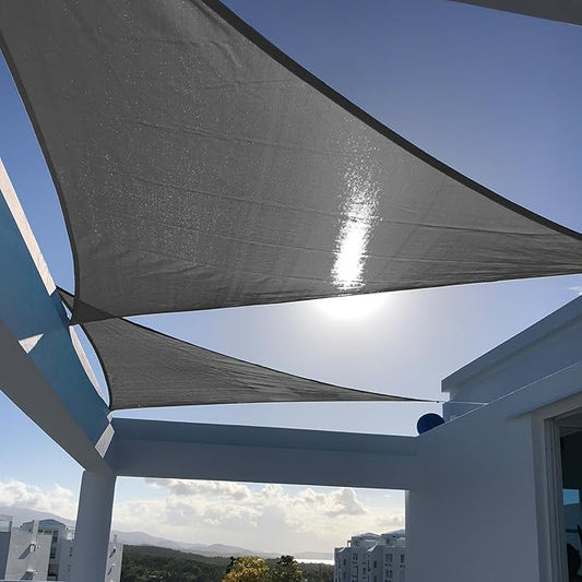 SUNNY GUARD Custom Size 19'x22'x29.1' Triangle Dark Grey UV Block Sunshade for Backyard Yard Deck Patio Garden Outdoor Activities and Facility(Customized)