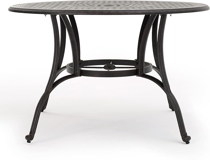 Christopher Knight Home Alfresco Outdoor Cast Aluminum Circular Dining Table, Bronze