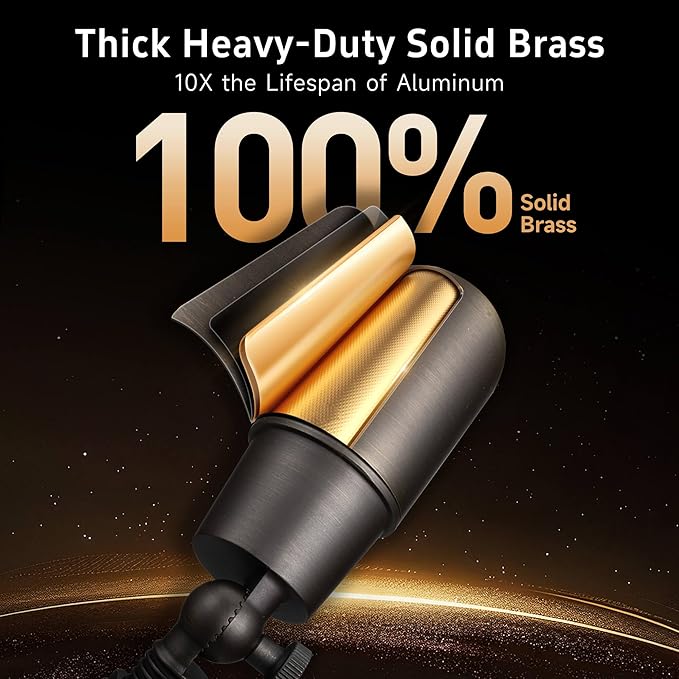 Gardenreet Brass Landscape Lighting - Outdoor Low Voltage Spotlights LED, 12V Wired Uplights, Waterproof Spot Lights, Antique Bronze for Outside Trees with 5W 2700K Warm White MR16 Bulb (4 Pack)