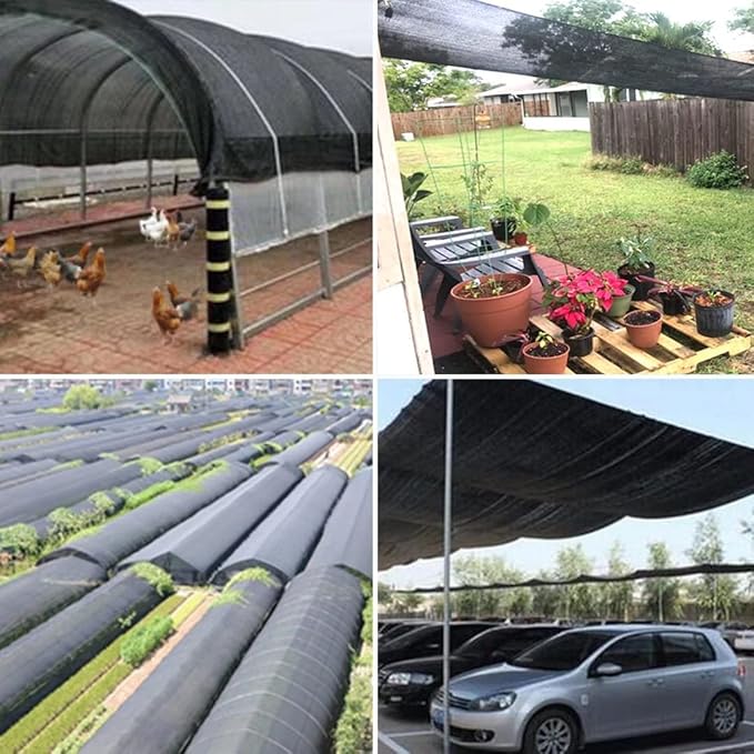 QLOFEI 18x36 FT Shade Cloth for Garden, 80-90% Sunblock Neting Cover with Grommets, Sun Screens for Patio Plants Greenhouse, Anti-UV Shade Sails for Kennel Chicken Coop Pergola Outdoor