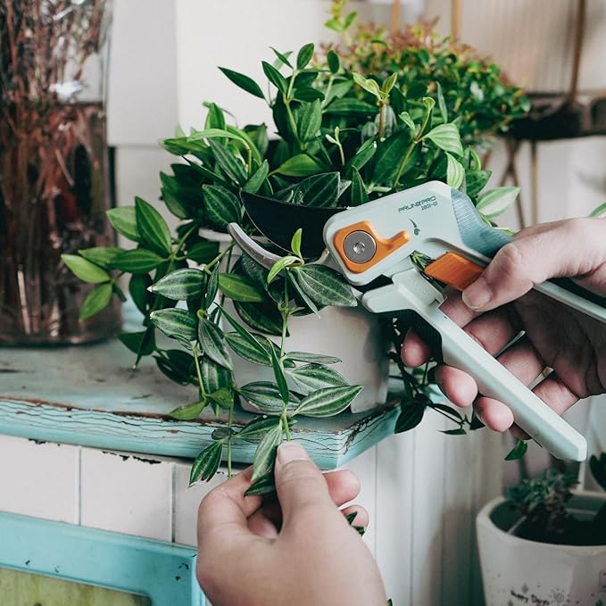 PrunePro 8" Professional Pruning Shears for Gardening Bypass Hand Pruner Stainless Steel Sharp Garden Scissors Plant Flower Rose Garden Clipper - 3 Pack