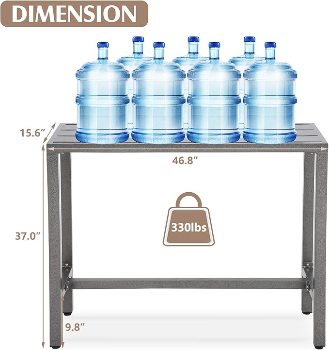 Outdoor Patio Counter Height Bar Table, 47" Rectangle for Patio, Garden, Yard, Balcony, Poolside (Grey, 47"L)