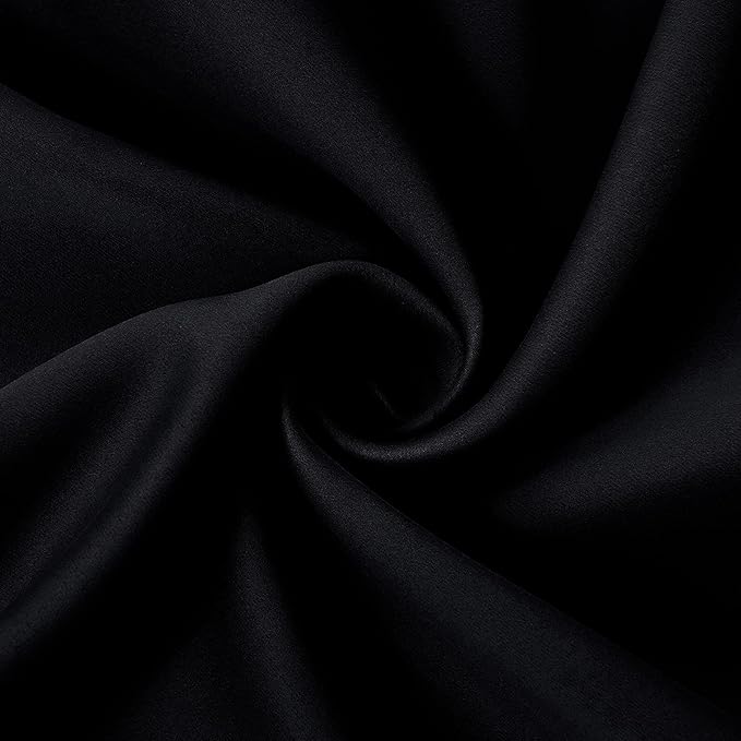DIVA EN CAMINO DEC Outdoor Patio Curtain Waterproof Darkening Thermal Insulated Indoor Curtains for Bedroom, Porch, Living Room, Pergola, Cabana, W52 x L95, Black, Set of 2 Panels