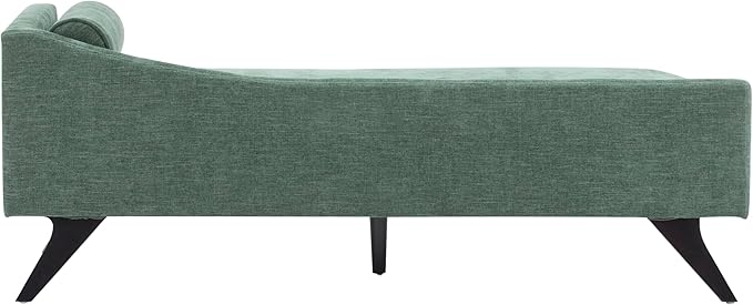 Christopher Knight Home Cagle Upholstered Loveseat Sofa with Splayed Legs, Birch Wood Frame Lounge Chair, Living Room Chaise Lounge Chair Indoor, Soft Lounge Sofa with Rolled Accent Pillow, Green