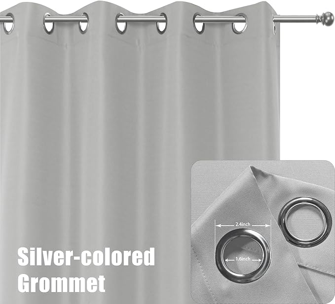 BONZER Outdoor Curtains for Patio Waterproof Thick Privacy Extra Wide Grommet Light Filtering Outside Curtains for Porch Pergola Gazebo Deck, 1 Panel, 150W x 108L inch, Silver