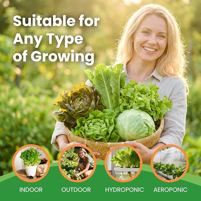 7000+ Organic Lettuce Seeds Collection - 7 Variety Heirloom Lettuce Mix Romaine, Iceberg Lettuce etc Non-GMO, Seeds for Planting Vegetable for Hydroponics or Garden (7 PCS)