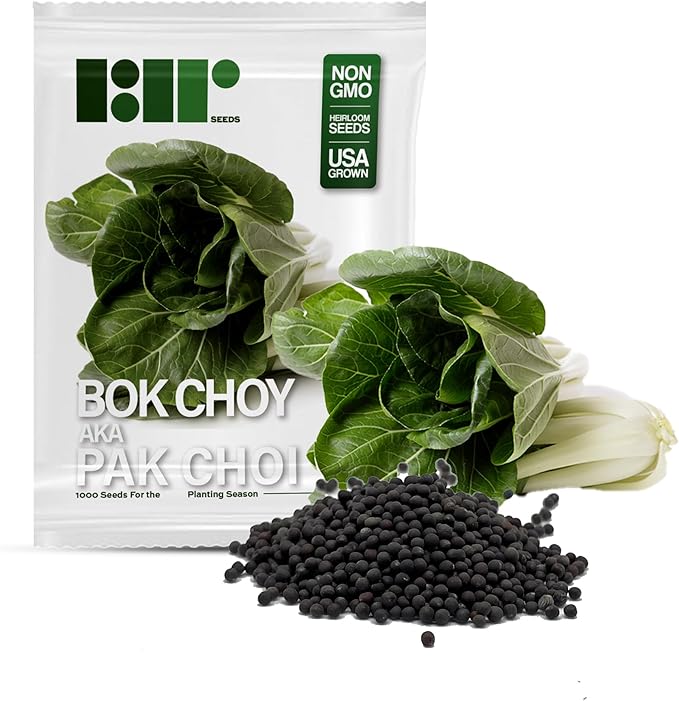 1000 Pak Choi Seeds for Planting - 3+ Grams - White Stem - Heirloom Non-GMO Vegetable Seeds for Planting - AKA Bok Choy, Pok Choi, Chinese Cabbage