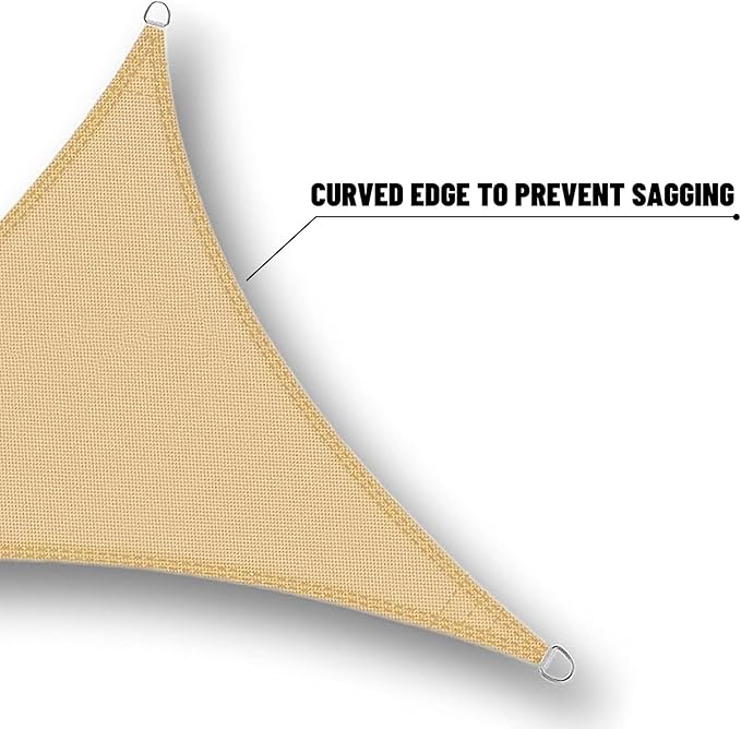 SUNNY GUARD Waterproof Sun Shade Sail 10'x12'x15.6' Sand Right Triangle UV Block Sunshade for Backyard Yard Deck Patio Garden Outdoor Activities and Facility(Customized)