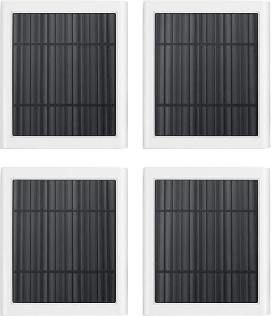 Solar Panel Outdoor for Ring Cameras (White 4P) Spotlight Cam Plus/Pro(Battery) Stick Up Cam/Pro Wireless Outdoor with 10FT/3M Long Cable Dustproof Waterproof