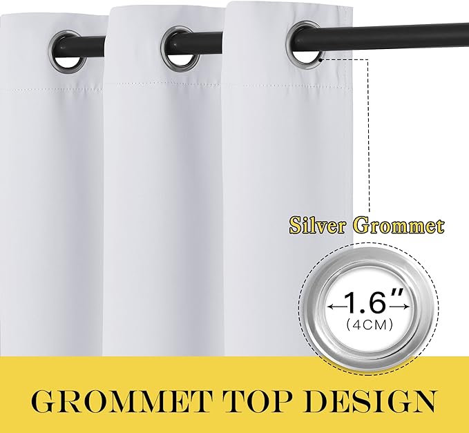 NICETOWN Patio Door Curtain Vertical Blinds, Grommet Room Darkening Curtain Thermal Drape Extra Long Sound Dampening for Living Room/Bedroom (Greyish White, W66 x L102, 1 Panel)