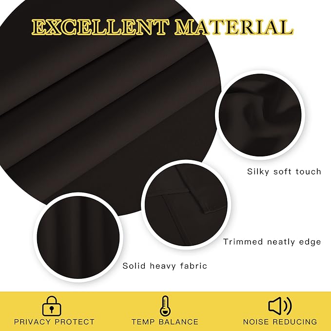 NICETOWN Blackout Patio Curtains 100 x 144 Inches Long for Sliding Door Extral Wide Blackout Curtain Panels Thermal Insulated Room Divider - Grommet Top, 100" W x 144" L, 1 Panel, Toffee Brown