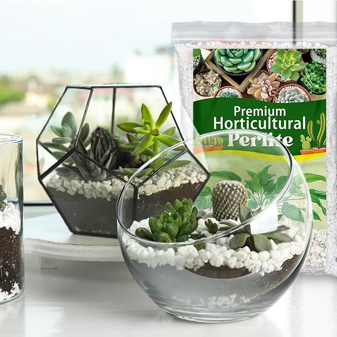 Organic Horticultural Perlite,Natural Perlite Improved Drainage, Ventilation & Root Growth,Perlite Conditioner Potting Mix for Orchids,Succulents,Indoor & Outdoor Plant and Gardening-2QT