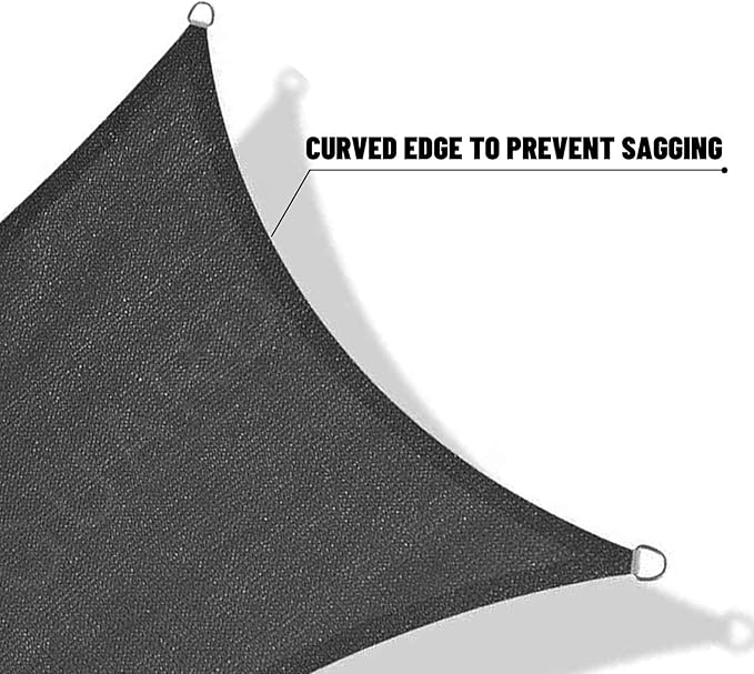 SUNNY GUARD Custom Size 10'x24' Dark Grey Sun Shade Sail Rectangle UV Block Shade for Backyard Yard Patio Deck Garden(Customized)