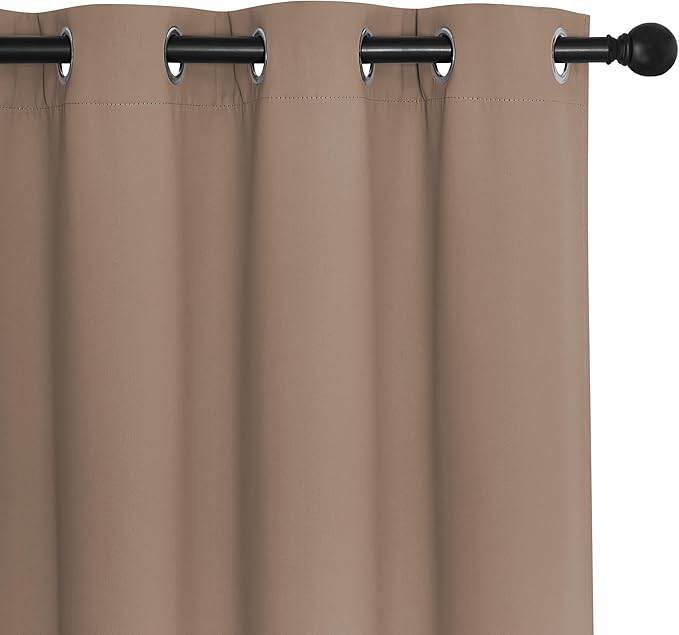 NICETOWN Bedroom Curtain Room Darkening Drapery 102 inches Length - Home Fashion Thermal Insulated Grommet Room Darkening Curtain for Living Room (Cappuccino, 1 Panel, 52 x 102 inches)