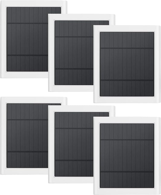 Solar Panel Outdoor for Ring Cameras (White 6P) Spotlight Cam Plus/Pro(Battery) Stick Up Cam/Pro Wireless Outdoor with 10FT/3M Long Cable Dustproof Waterproof