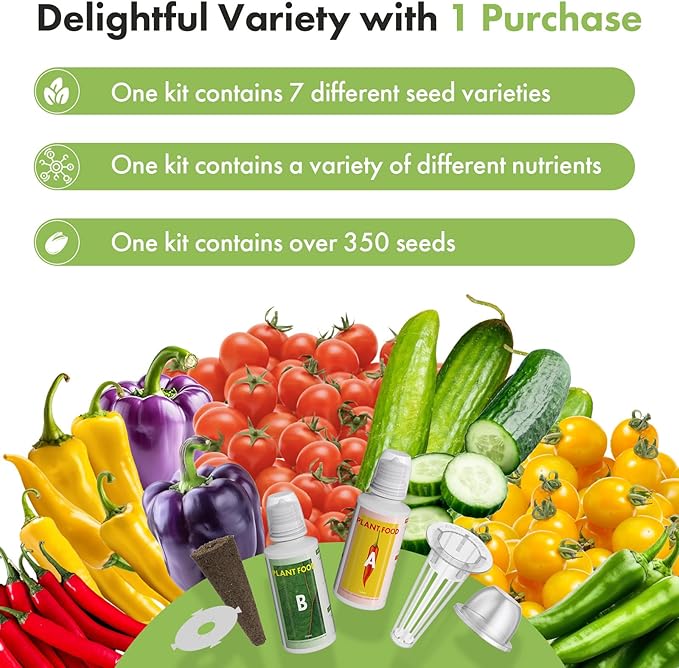 LYKOCLEAN Seeds for iDOO Hydroponics Growing System, 7 Seed pods, 350+ Seeds (Pepper, 7-pods)