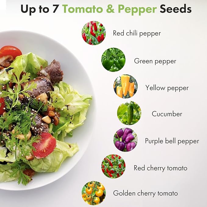 LYKOCLEAN Seeds for iDOO Hydroponics Growing System, 7 Seed pods, 350+ Seeds (Pepper, 7-pods)