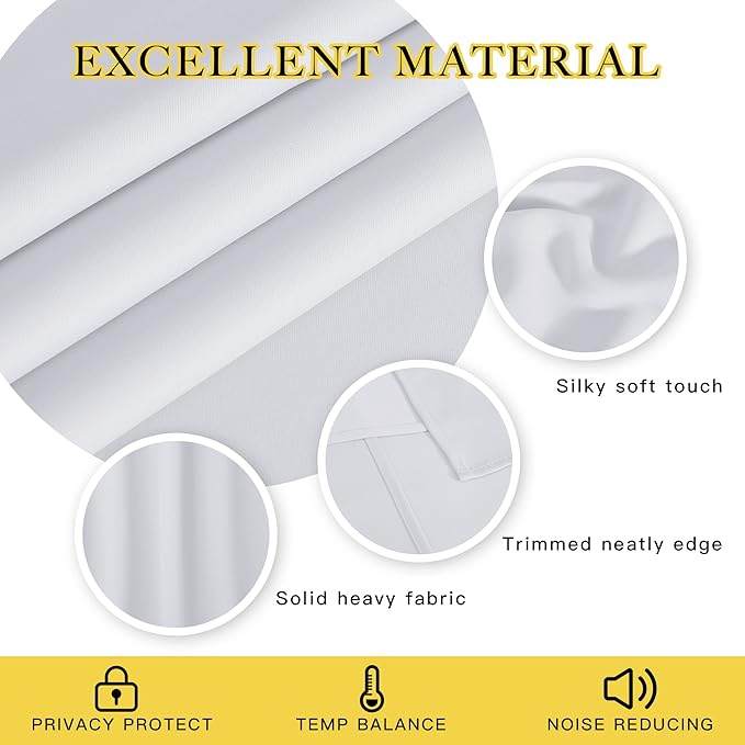 NICETOWN Room Darkening Curtain for Living Room - Easy Care Solid Thermal Insulated Grommet Doorway Window Curtain Drape for Bedroom (1 Panel, W66 by L84, Greyish White)