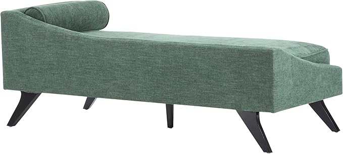 Christopher Knight Home Cagle Upholstered Loveseat Sofa with Splayed Legs, Birch Wood Frame Lounge Chair, Living Room Chaise Lounge Chair Indoor, Soft Lounge Sofa with Rolled Accent Pillow, Green