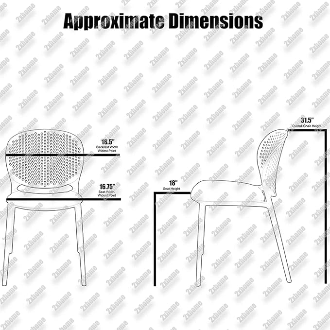2xhome Patio Dining Chair | Modern Stackable Outdoor Pool Side Chair | Weather Resistant Plastic for Yard, Porch, Balcony, Kitchen, Yellow, Single, Set of 1