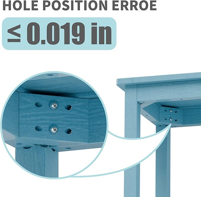 YEFU Oversize Outdoor Side Table, 18 Inch Outside Plastic Adirondack Side Table Weather Resistant, Hips High Strength Poly Wood Rustproof Waterproof Material for Patio, Pool, Front Porch Tables(Blue)