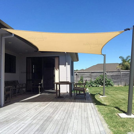 SUNNY GUARD Custom Size 16'x32' Rectangle Sand UV Block Sunshade for Backyard Yard Deck Patio Garden Outdoor Activities and Facility(Customized)