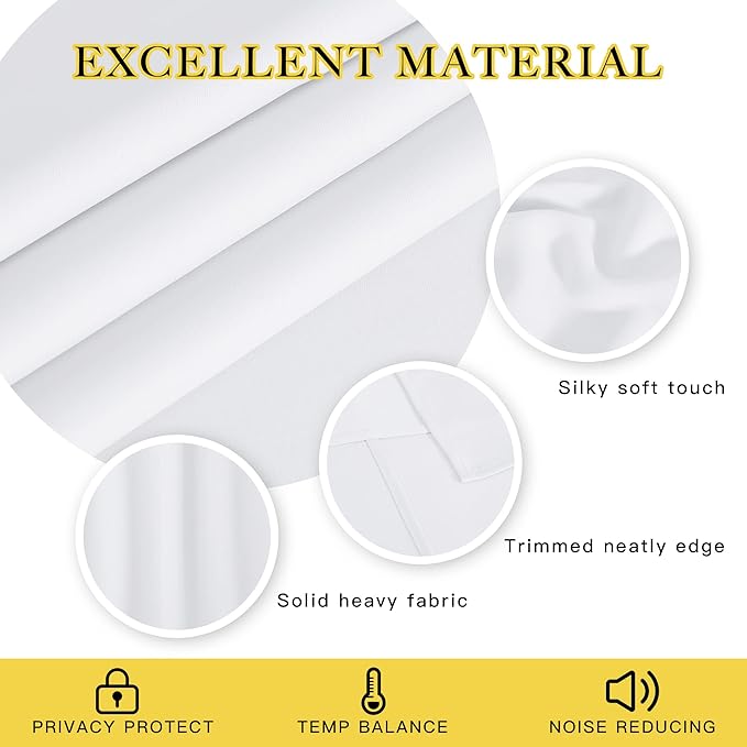 NICETOWN Room Darkening Curtain for Living Room - Energy Saving Thermal Insulated Grommet Room Darkening Curtain/Drape for Bedroom (1 Panel, 46 by 72, White)