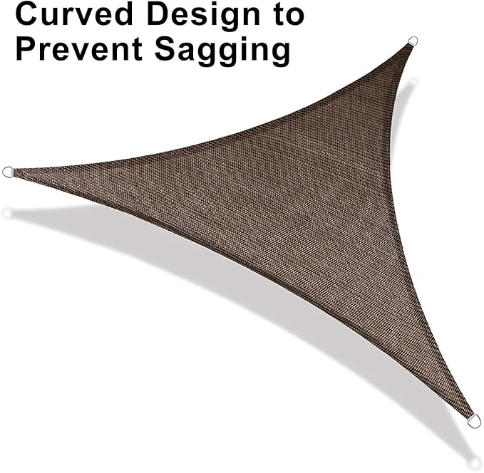 LOVE STORY Custom Size 15'x15'x15' Brown Sun Shade Sail Triangle Sunhsade Fabric Awning Canopy for Patio Backyard Carport Pergola (Customized)