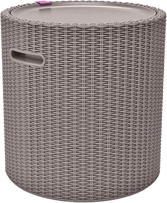 Keter Cool Side Table Cooler 3 in 1 Outdoor Patio Table and Ice Chest Storage, Ideal Hot Tub Table, Decor and Outdoor Patio Bar, Portable Bar, Cappuccino