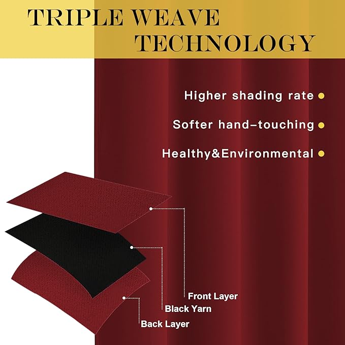 NICETOWN Patio Door Curtain Sound Blocking, Bedroom Privacy Room Divider Curtain, Thermal Insulated Blackout Closet Sliding Door Shade (1 Panel, 100" Wide x 120" Long, Burgundy Red)