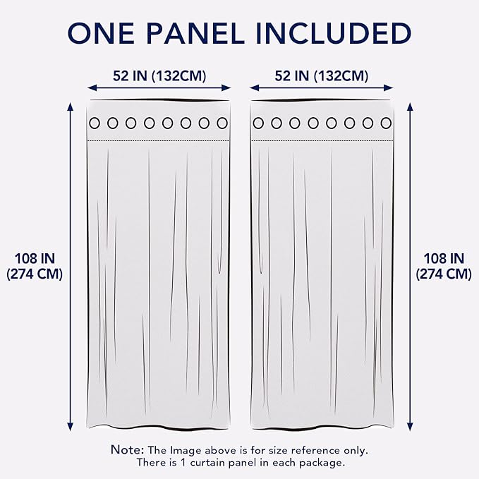 PureFit Outdoor Curtains for Patio Waterproof Weatherproof, UV Resistant Outside Curtains for Gazebo, Front Porch, Pergola, Sun Blocking Privacy Curtain, 52W x 108L inch, 1 Panel, Navy Blue