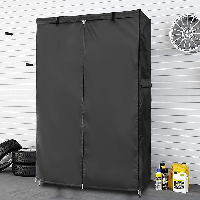 Waterproof Shelf Cover,Outdoor 600D Heavy Duty Dustproof Storage Shelves Cover,48''x18''x72'' Shelf Covers for Wire Shelving with Zippers,Storage Rack Covers with Clear Front