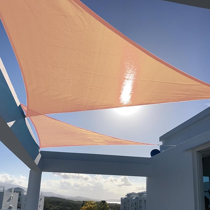 SUNNY GUARD Custom Size 8'x8'x11.3'Peach Fuzz Sun Shade Sail Right Triangle UV Block Shade for Backyard Yard Patio Deck Garden(Customized)