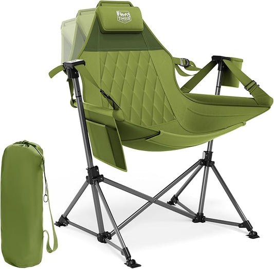 TIMBER RIDGE Hammock Camping Chair, Oversized Swinging Hammock Chair with Adjustable Back and Seat for Outdoor Lawn, Sports, Supports 400lbs, Green